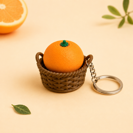 🍊みかんバスケット カチカチキーホルダー