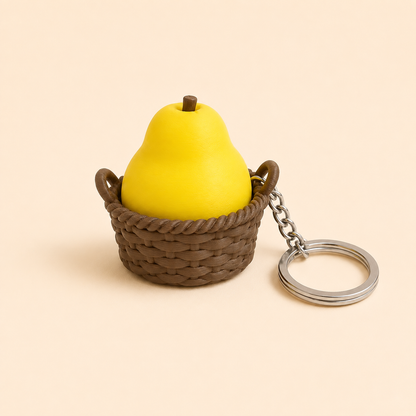 🍐 洋なしバスケット カチカチキーホルダー